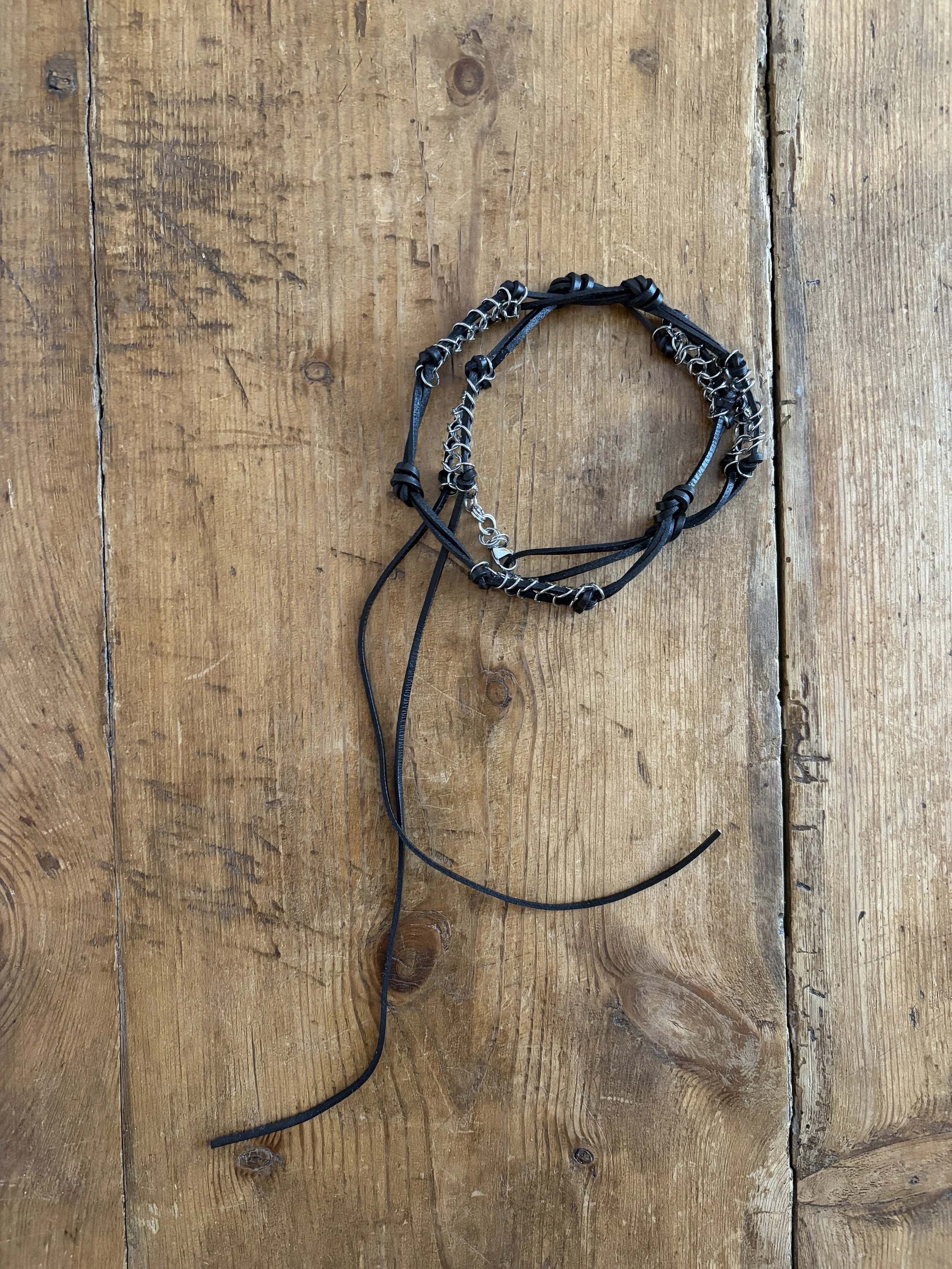 Chainmail and Leather Multiway Choker/Bracelet