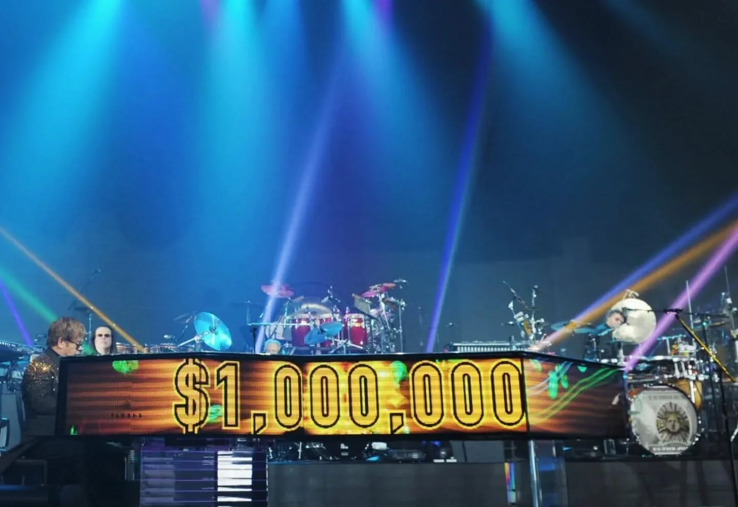 @eltonjohn, from the Woodshed archives! 🤩🎹

This week in 2011, Sir Elton John launched his three-year &quot;Million Dollar Piano&quot; residency at Caesars Palace, which included a live concert film. 🐊🪨

One of several custom drumheads we've had 
