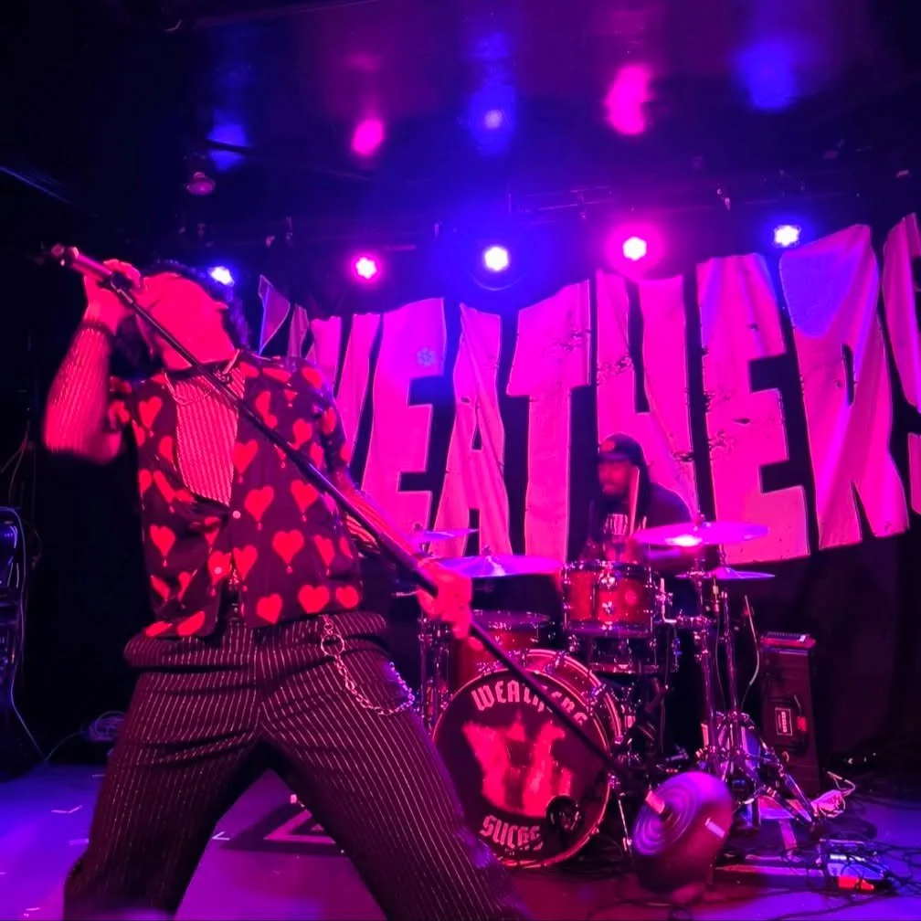 Backdrop and Drumhead for @weathersband!
// #weathers #weathersband #branding #stageart #backdrop #drumhead #drumheadart #woodshed