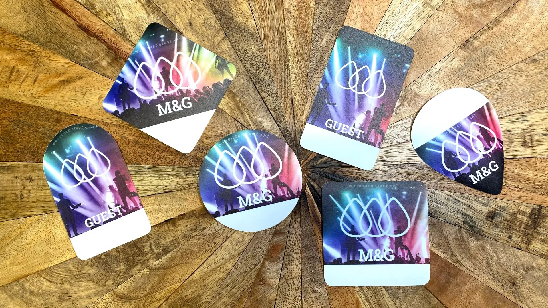 Sticky passes can be made in any shape your heart desires. Let us quote your next credential line item on your list.

// #stickypasses #branding #stageart #credentials #backstage #woodshed