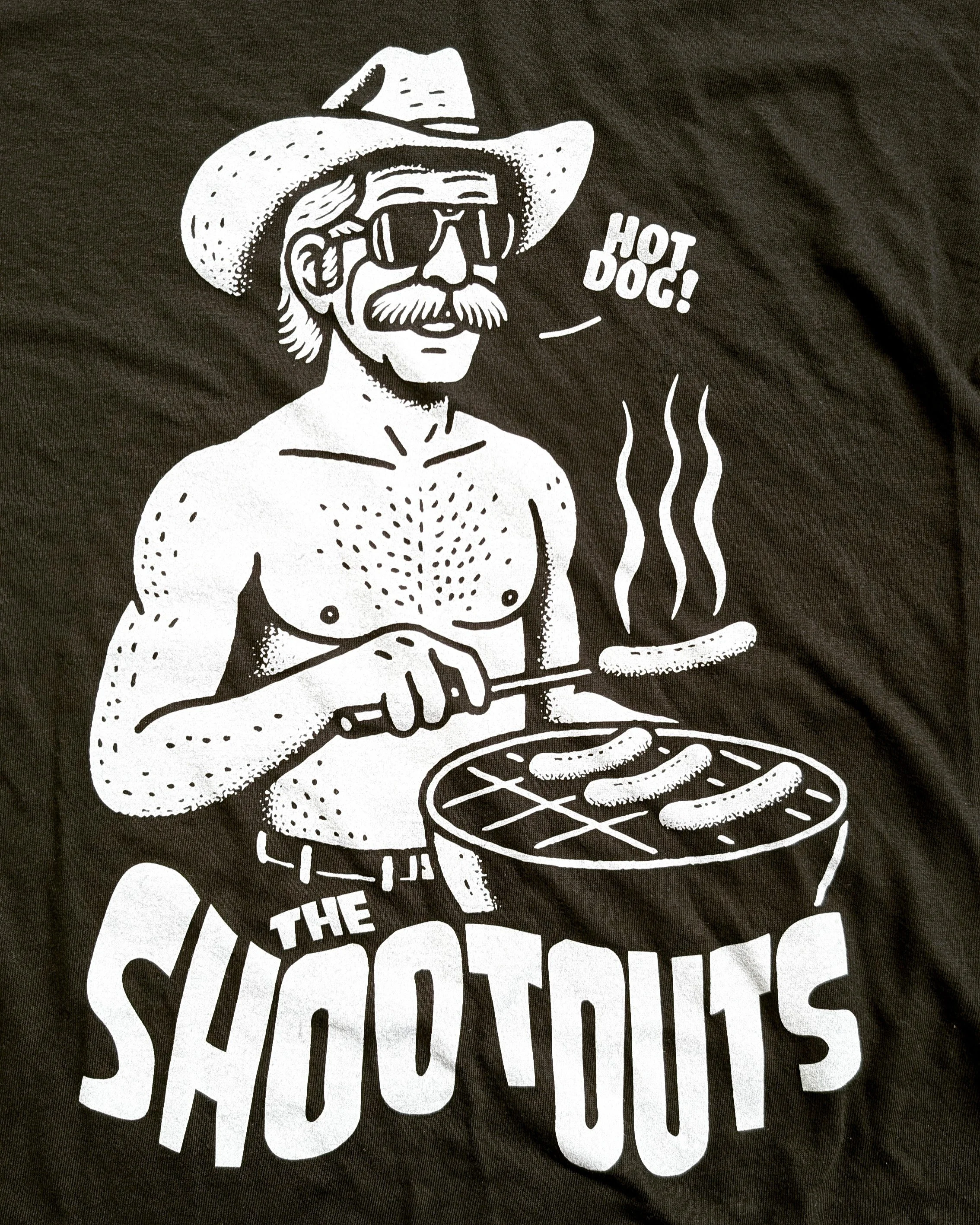 Hanging on to summer for dear life 🌭

Some summer merch for @shootoutsmusic 

Getchu some merch for your band: 
WoodshedStageArt.com/merch

// #theshootouts #merch #tourmerch #bandmerch #woodshed