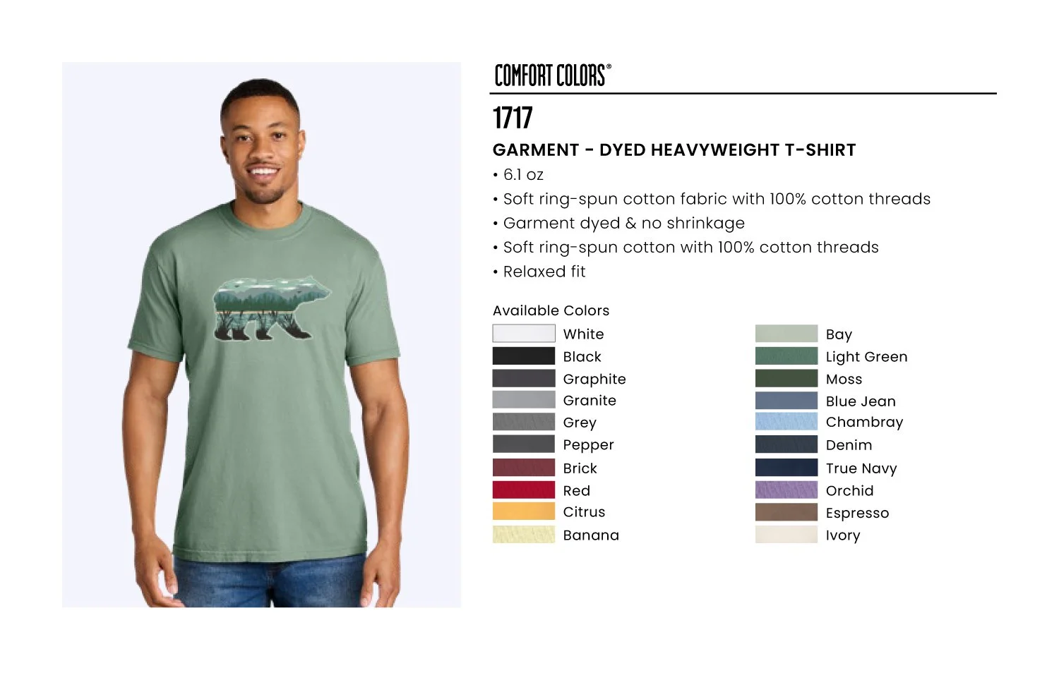 Comfort Color 1717 Garment-Dyed Heavyweight Cotton