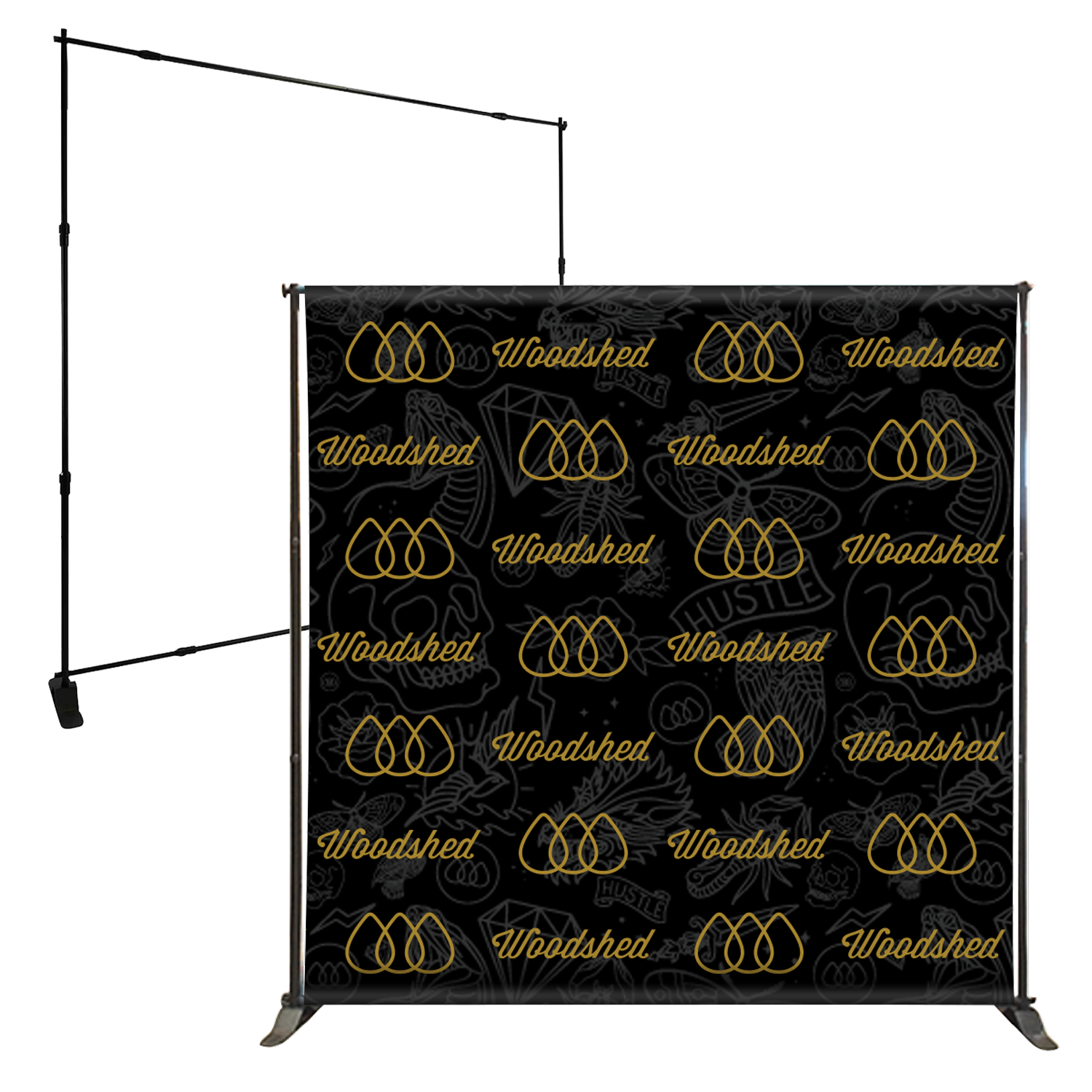 Freestanding Step & Repeat Fabric Banner Wall // Woodshed Stage Art