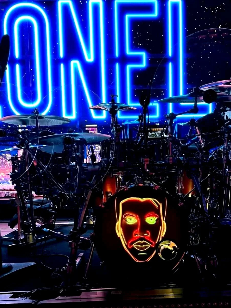 Custom Drumhead Logos for Tour  // Woodshed Stage Art