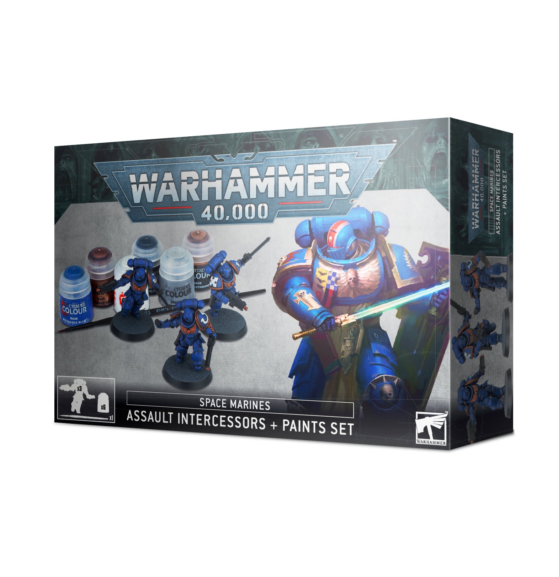 Space Marine Assault Intercessors + Paints Set