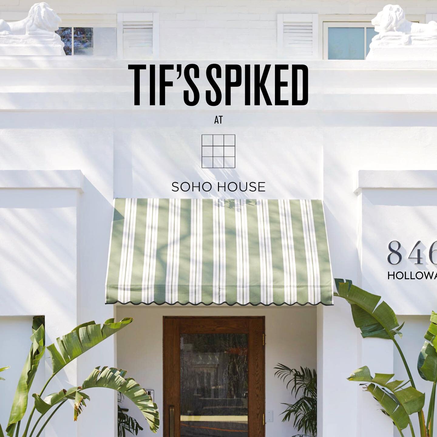 In LA? 😎
Tif&rsquo;s Spiked is now available at @sohohouse Holloway. 
Rooftop drinks anyone? See you there 🍹