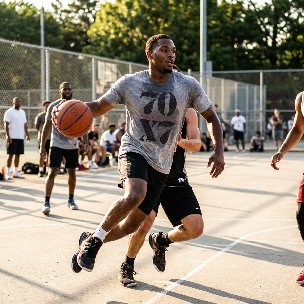 Firefly_Gemini Flash_Create a photoshoot worthy image of a 25 year old male playing outdoor basketball in  756328.png