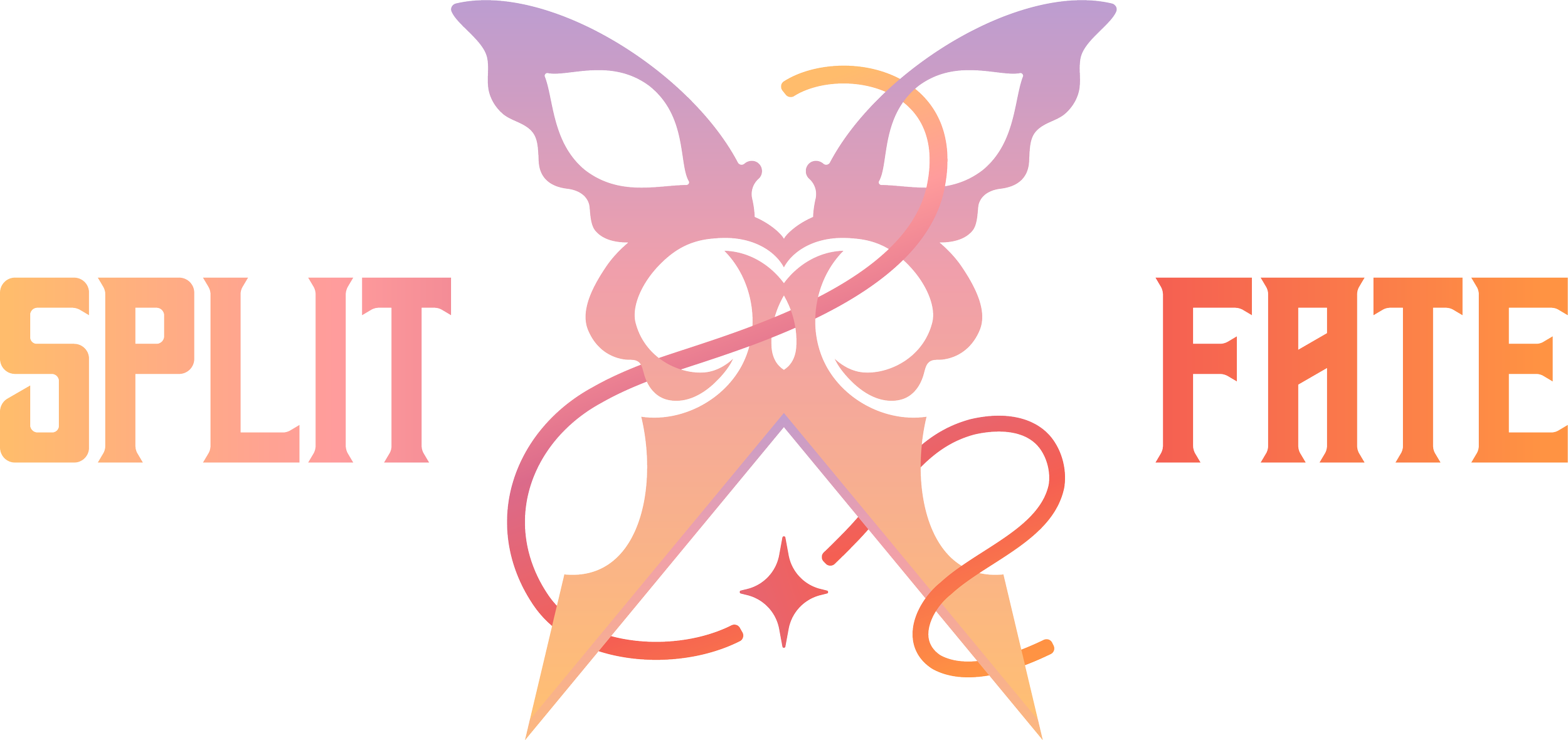 An abstract graphic design featuring a butterfly with pastel colors and the text 'Spiritual & Feminine' in gradient orange and pink colors.