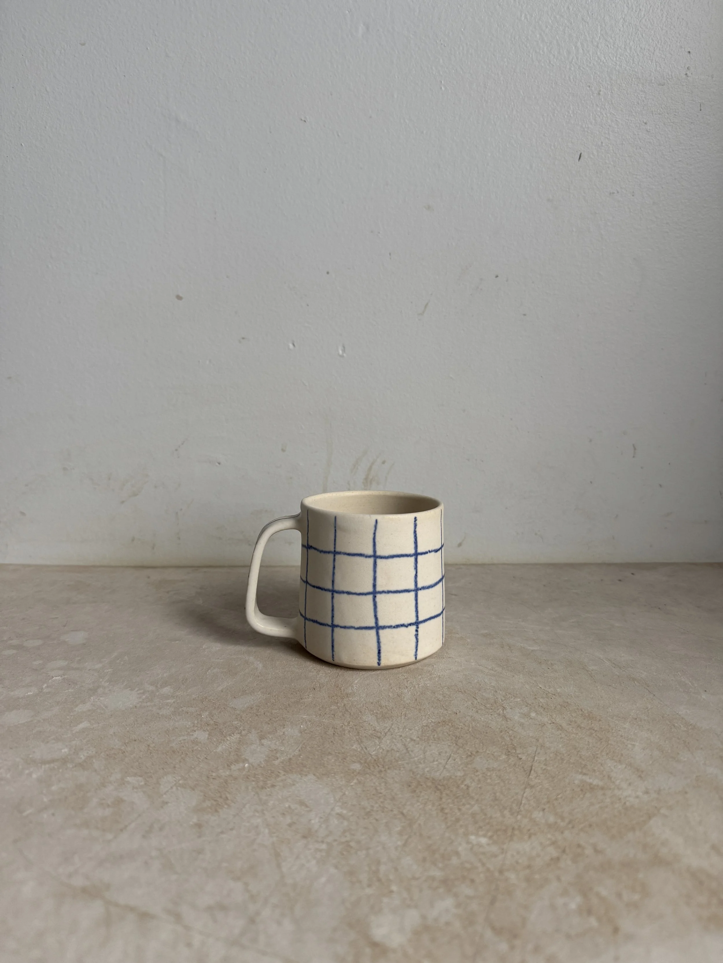mug / blue grid matte 10oz