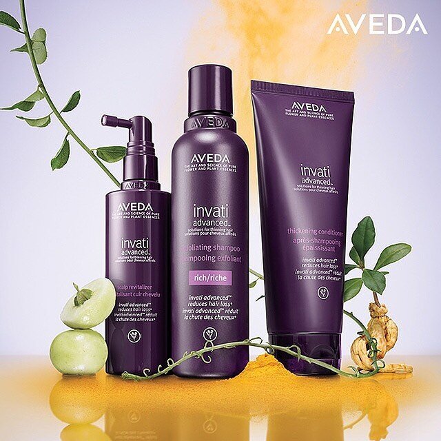 Meet the hair heroes that deliver thicker, fuller locks! Shop the Invati Advanced System, now featuring a 100% vegan, plant-powered formula. Call us at 208.336.3555 for curbside pickup or click the &ldquo;Shop Aveda&rdquo; button on our website. #Ave