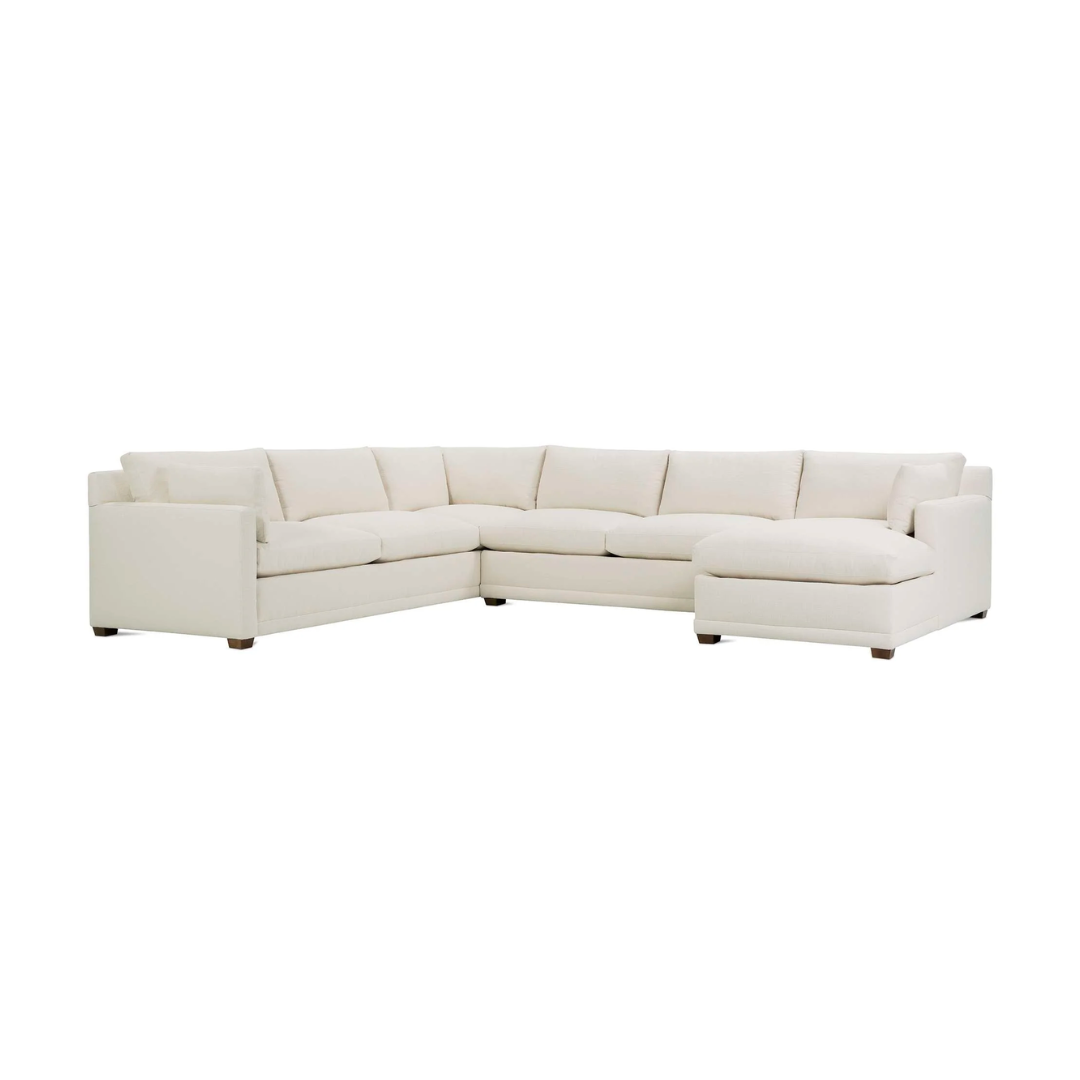 Large white sectional sofa on a white background