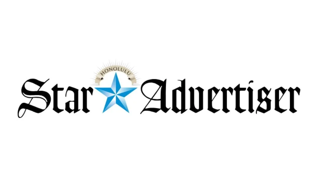 Logo of Honolulu Star Advertiser with a blue star and text.