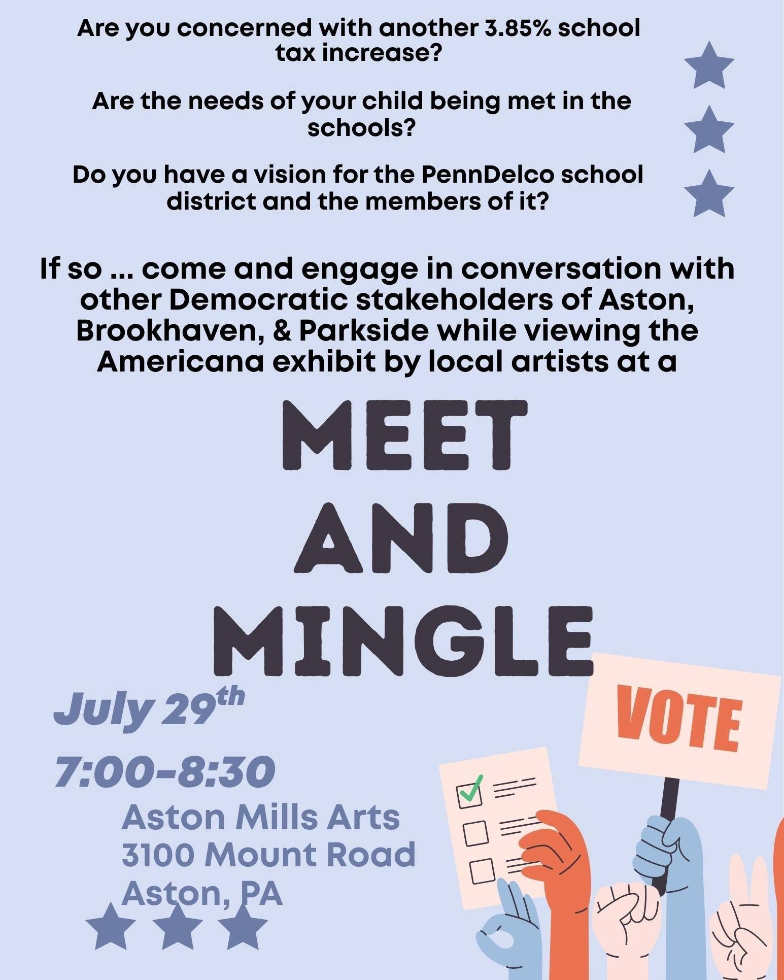 📚🏫 𝐋𝐞𝐭'𝐬 𝐓𝐚𝐥𝐤 𝐀𝐛𝐨𝐮𝐭 𝐭𝐡𝐞 𝐅𝐮𝐭𝐮𝐫𝐞 𝐨𝐟 𝐏𝐞𝐧𝐧-𝐃𝐞𝐥𝐜𝐨 𝐒𝐜𝐡𝐨𝐨𝐥𝐬!

Do you have ideas for improving our schools? Concerns about another 𝟑.𝟖𝟓% 𝐬𝐜𝐡𝐨𝐨𝐥 𝐭𝐚𝐱 𝐢𝐧𝐜𝐫𝐞𝐚𝐬𝐞? Questions about the direction of the P