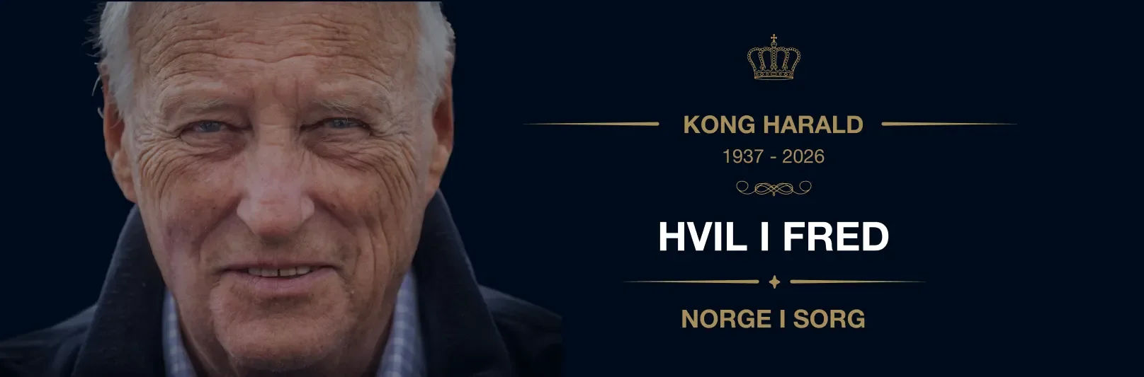 Kong Harald begraves 09.09, kl.13.00 - vi markerer med 1 minutts stillhet
