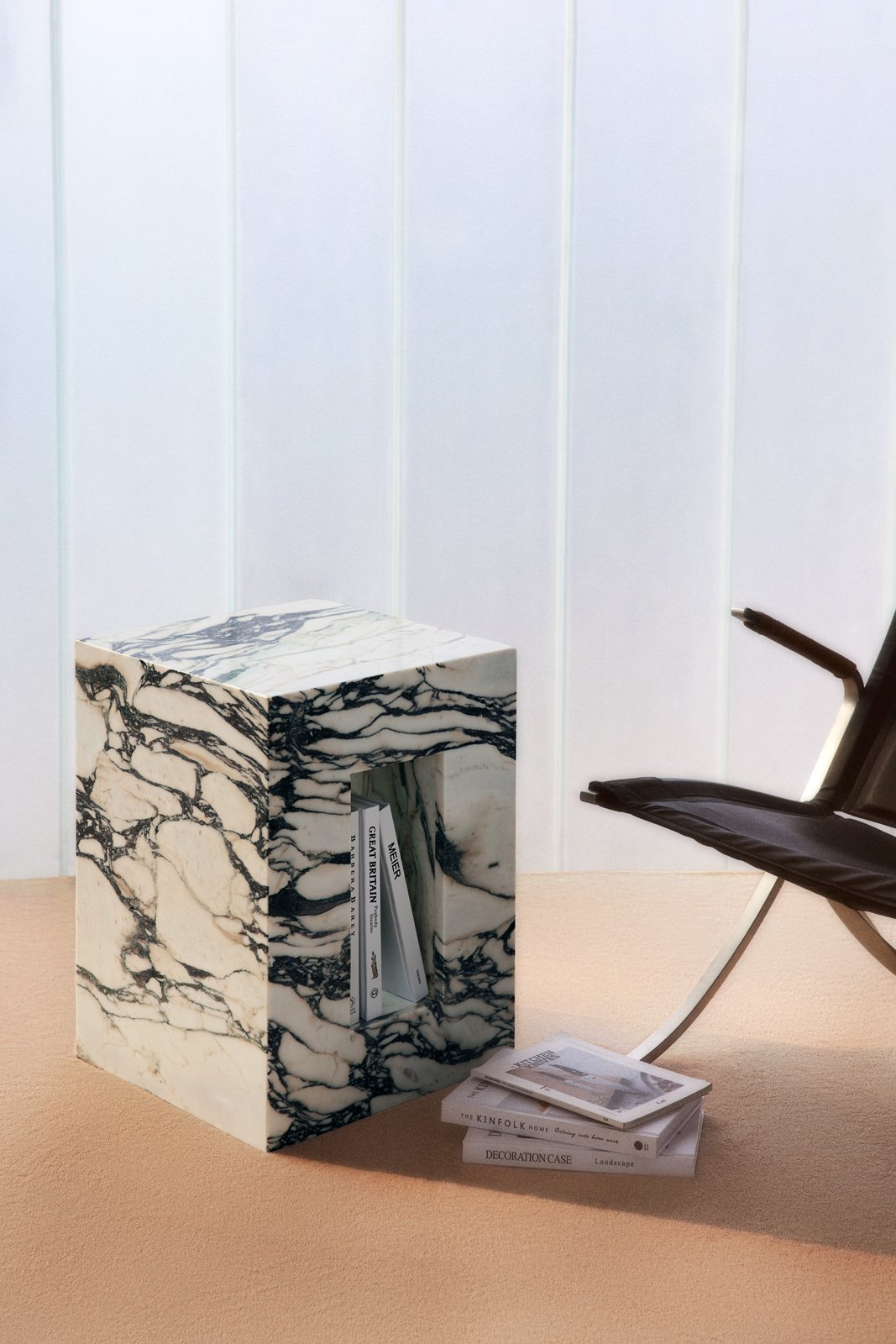 Livi marble side table.  Designed for Bova Gallery