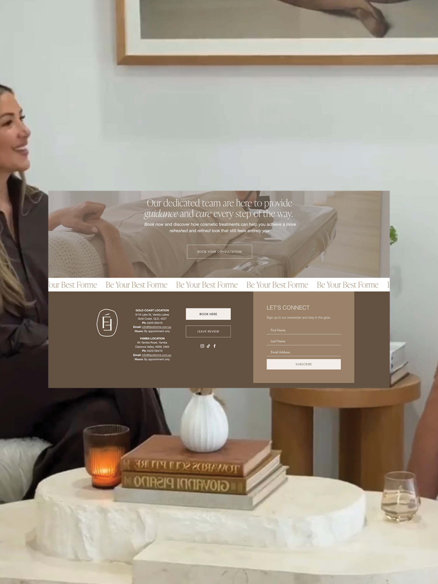Squarespace website design for Faceforme gold coast
