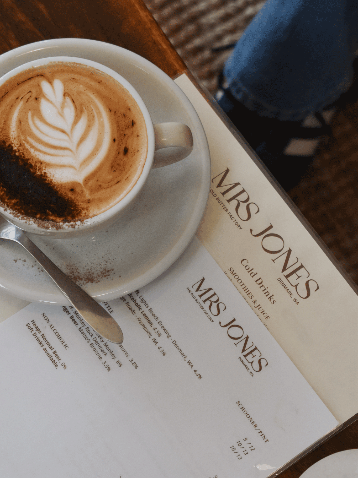 Mrs Jones cafe menu design