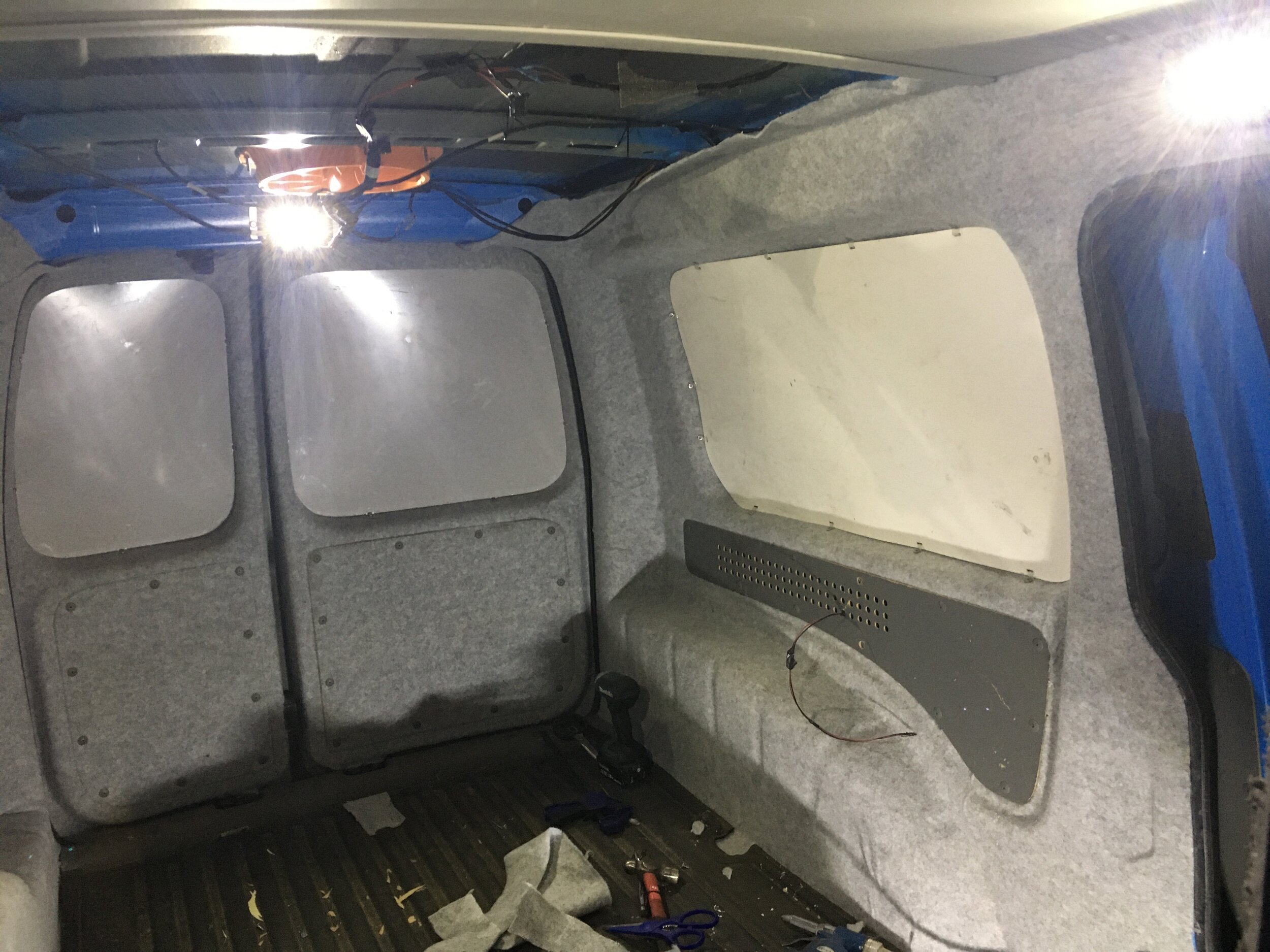 Finished carpetting inside