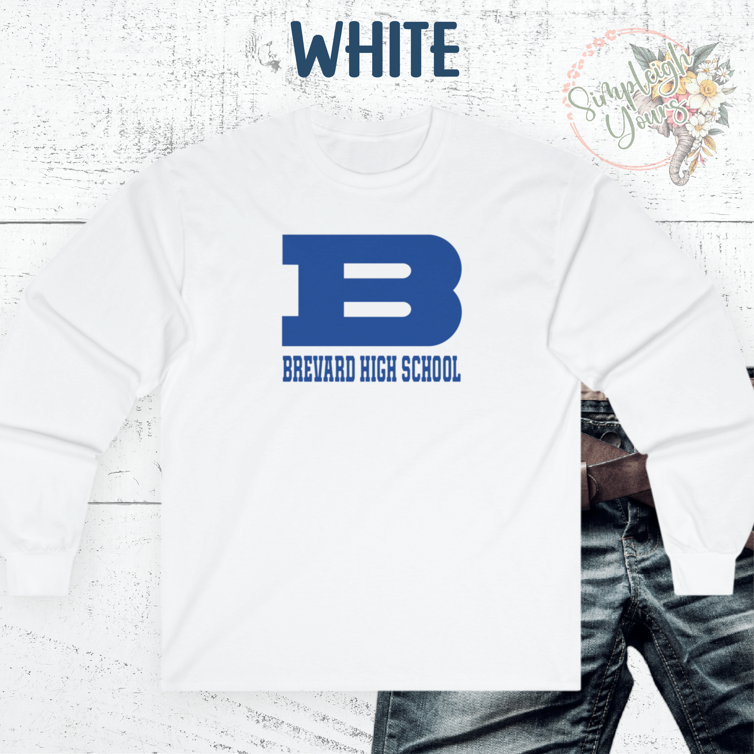 Traditional BHS B | Solid Color Logo | Gildan 2400 Heavy Cotton® Long Sleeve T-Shirt