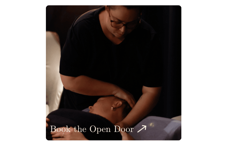 liz performing facial massage, the open door cobbitty