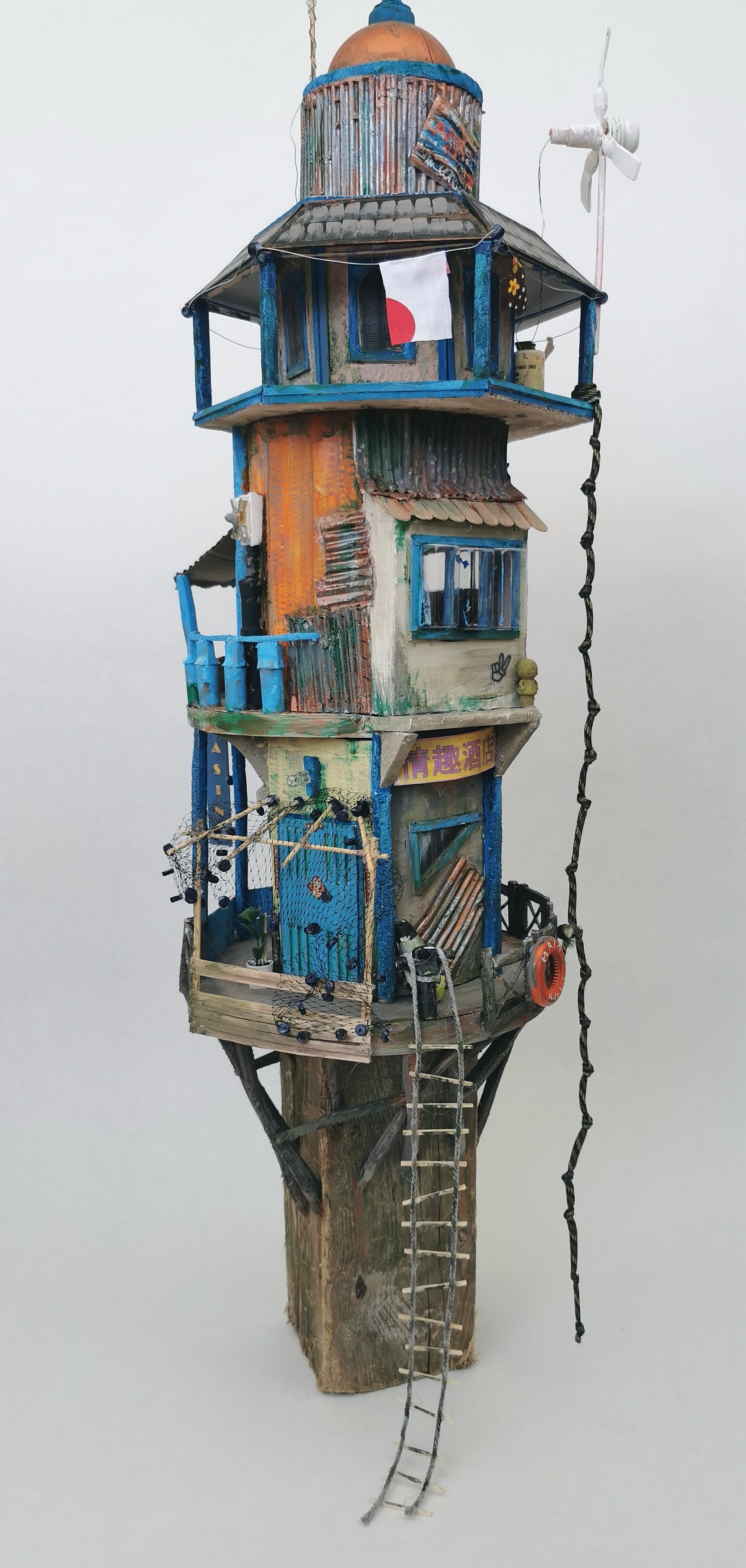 'How we live now 2126' explores miniature worlds 100 years from now when the rising waters and melting ice caps have made living on land impossible, instead people have constructed floating homes or homes that cling to cliffs or rock outcrops. Each p