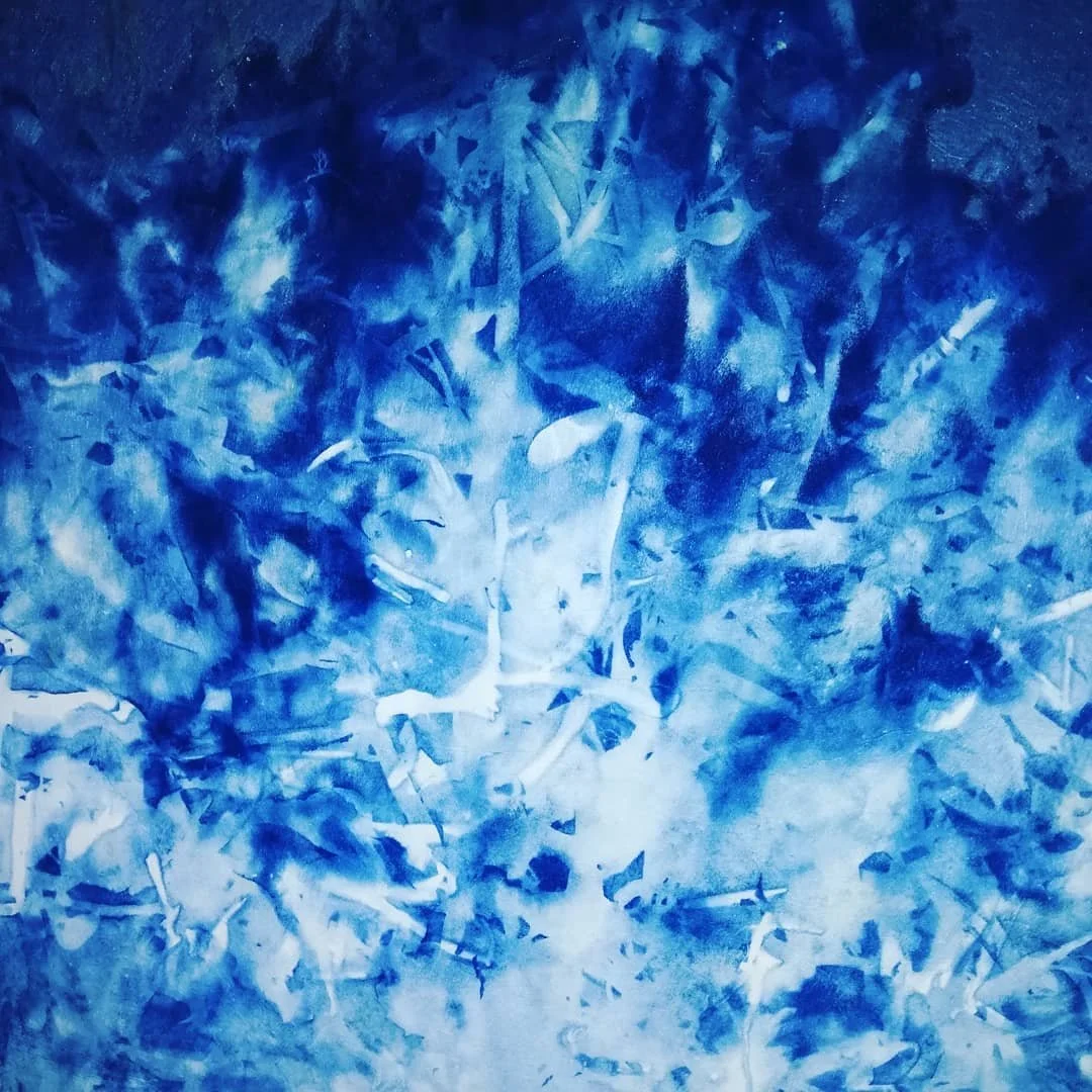 'Blue Period' A series of works and exhibitions working with the ocean as a collaborative partner.
Image: Seascape cyanotype 2021