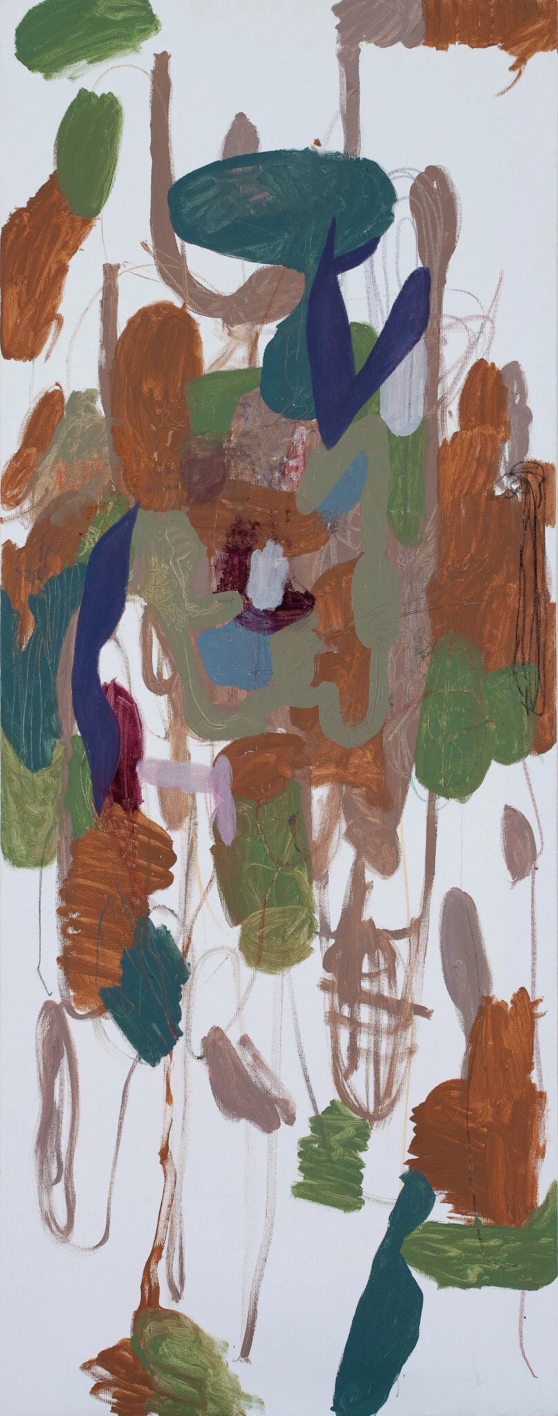 "The Dissection of a Lily" | 2020 | Acrylic and Oil Pastel on Canvas | 54 x 140 cm | KD 1,200