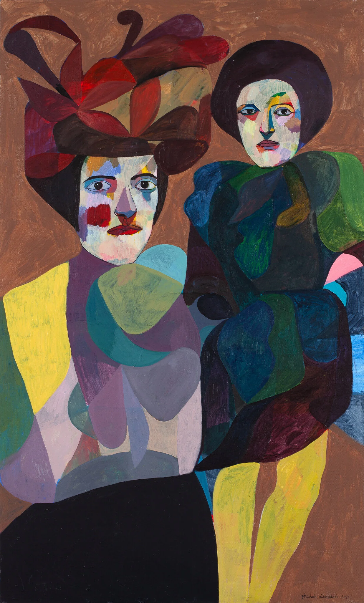 "JTR Ladies" | 2020 | Acrylic on Canvas | 90 x 150 cm | KD 2,200