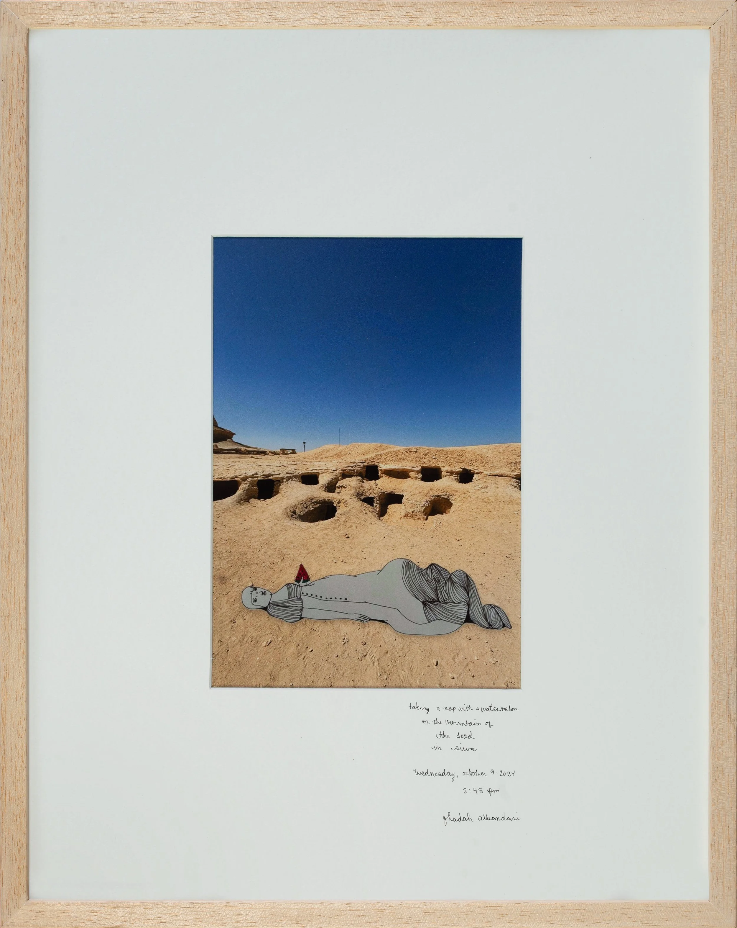 "Eve taking a nap with a watermelon" | 2025 | Print | 34 x 42cm | KD 80