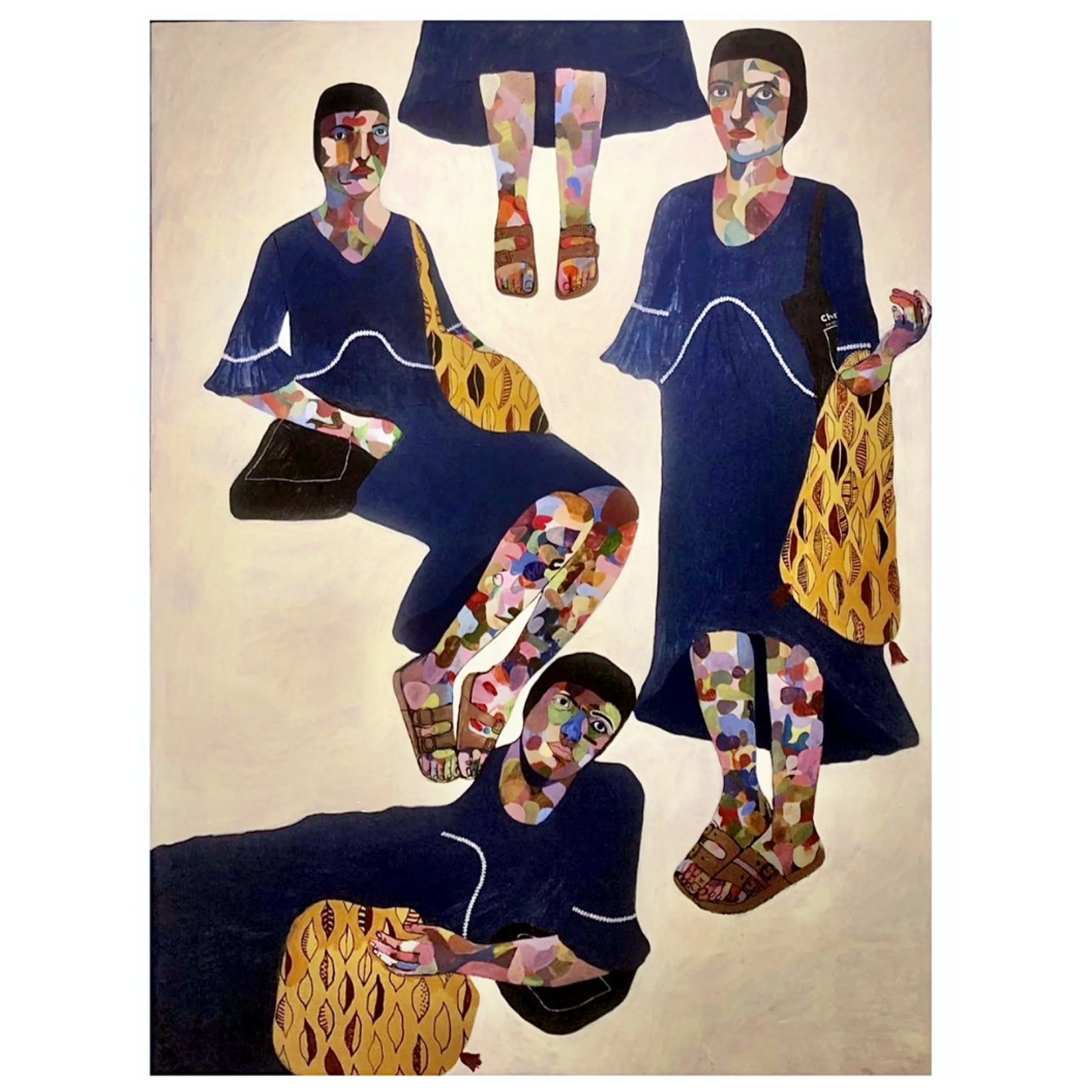 "on the metro" | 2023 | Acrylic on Canvas | 270 x 205cm | KD 2,700 (SOLD)