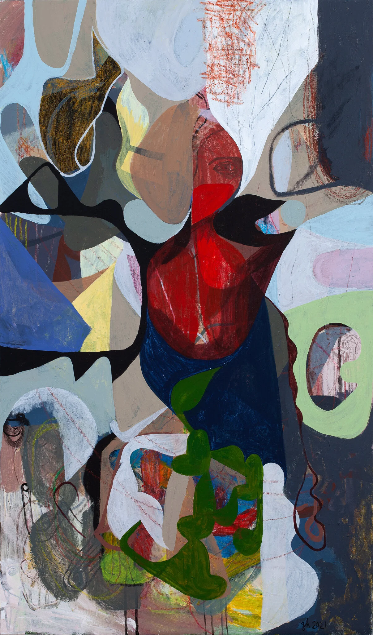 "Bird's Nest" | Acrylic on Canvas | 76 x 120 cm |  KD 1,250 (SOLD)