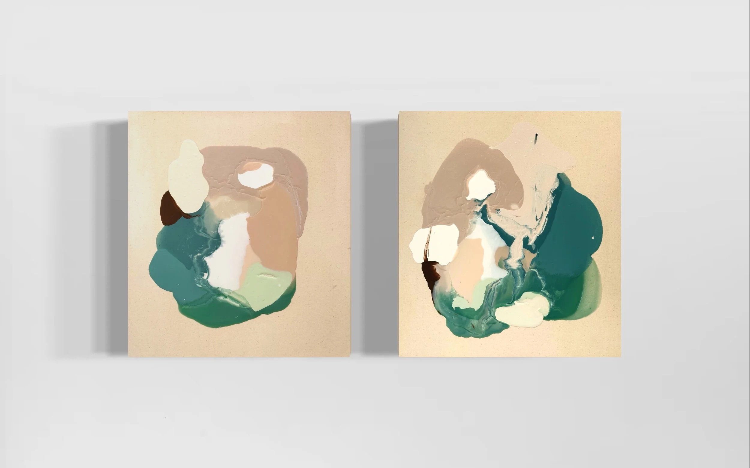 Series 3 (0500284g) | Mixed Media on Raw Canvas | 2023 | 53 x 50cm | KD 630 (Set of 2) (SOLD)