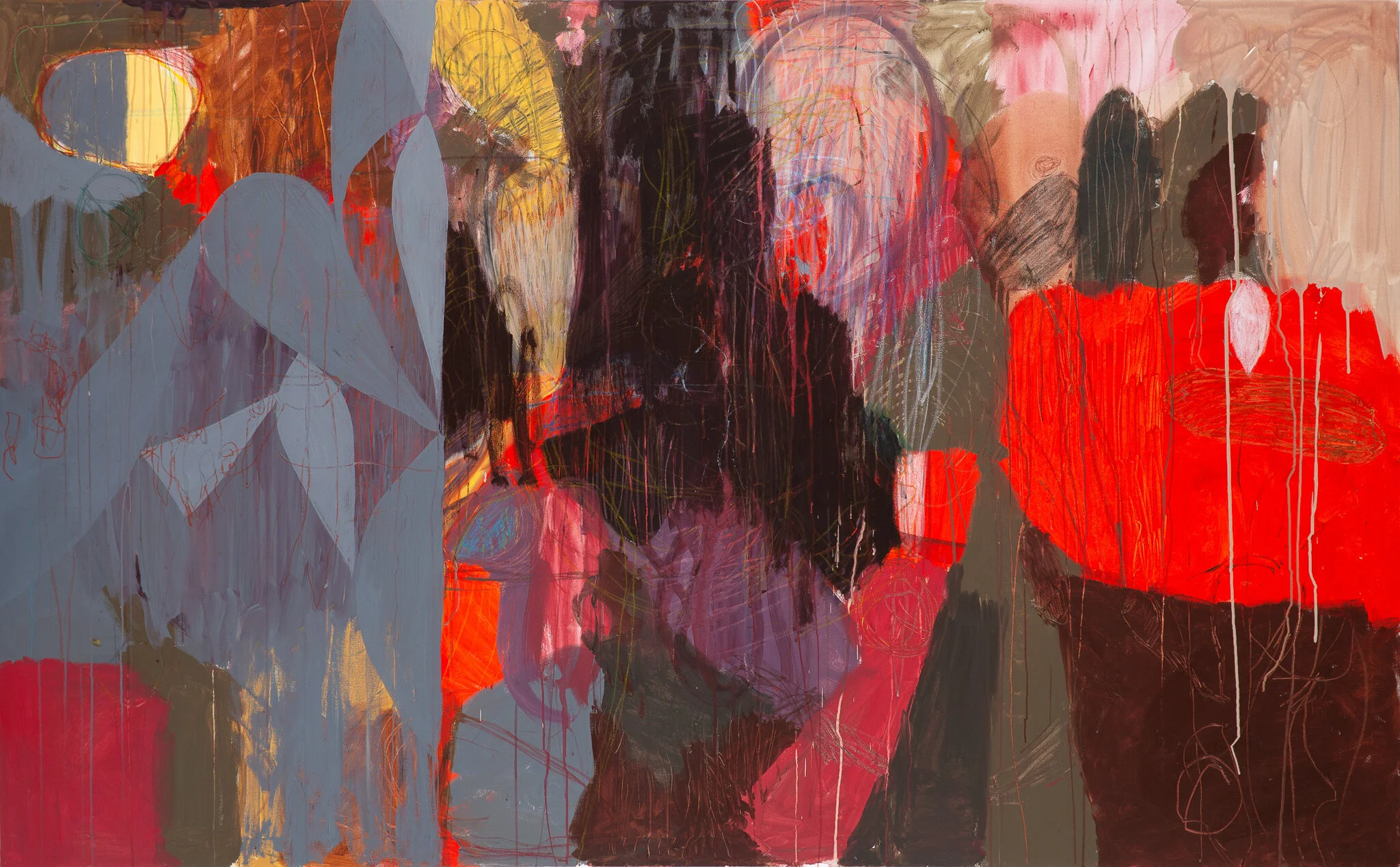 "Sturm und Drang" | 2020 | Acrylic & Oil Pastels on Canvas | 150 x 240 cm | KD 3,600 (SOLD)