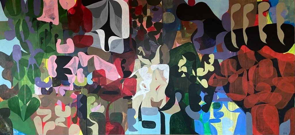 "Everything Water" | 2023 | Acrylic on Canvas | 140 x 300 cm | KD 4,800 (SOLD)