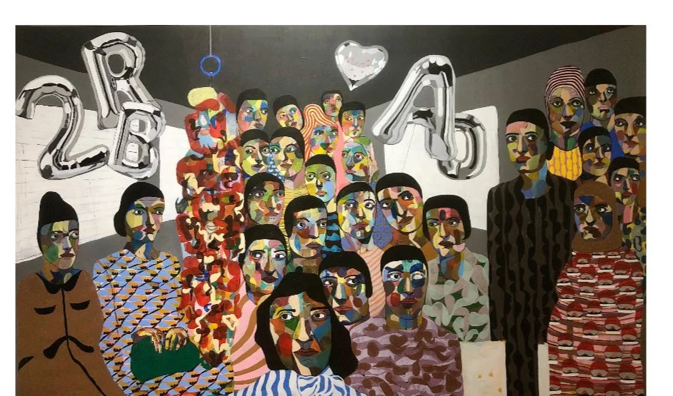 "half-tales from a moving train" | 2023 | Acrylic on Canvas | 350 x 200cm | KD 4,200