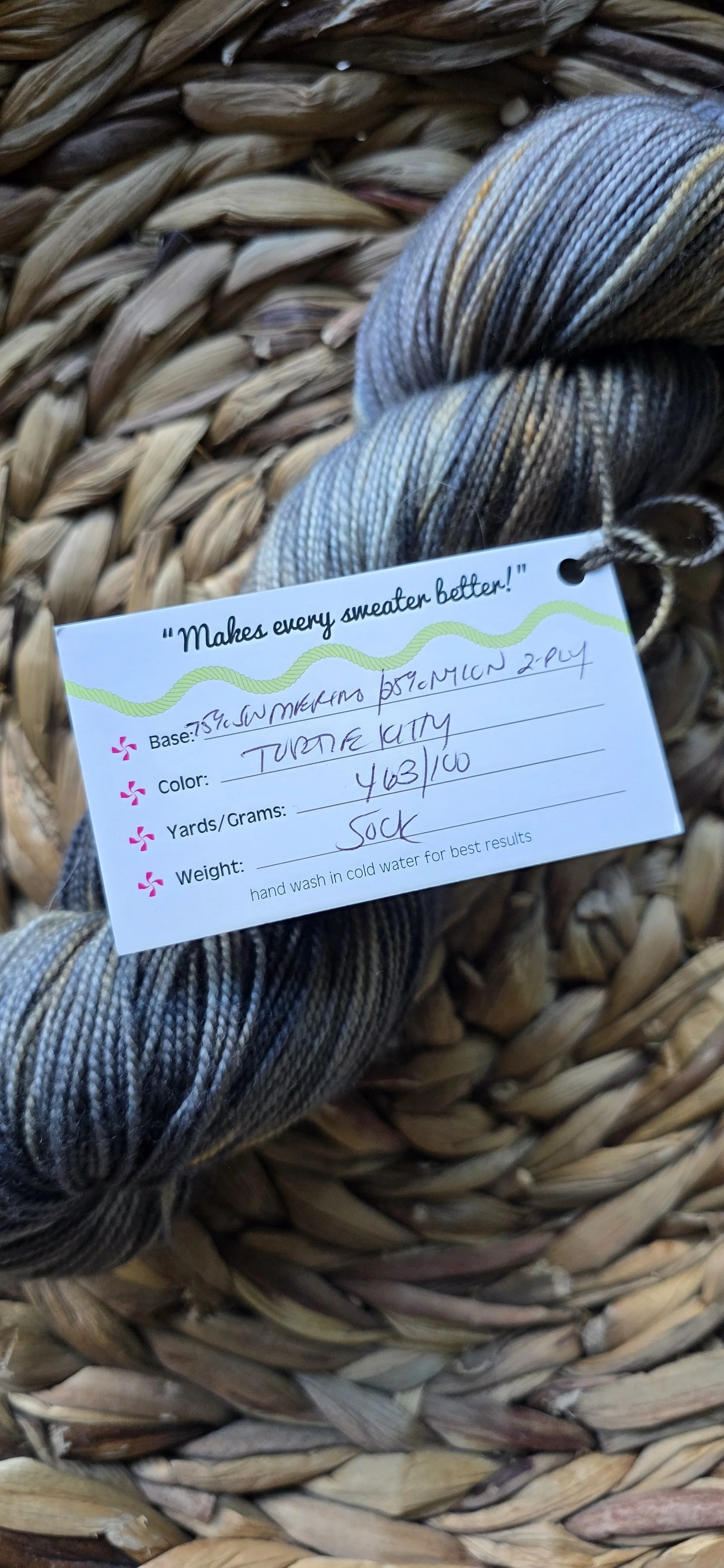 Witch Candy Fibers Fingering Tortie Kitty 2 ply