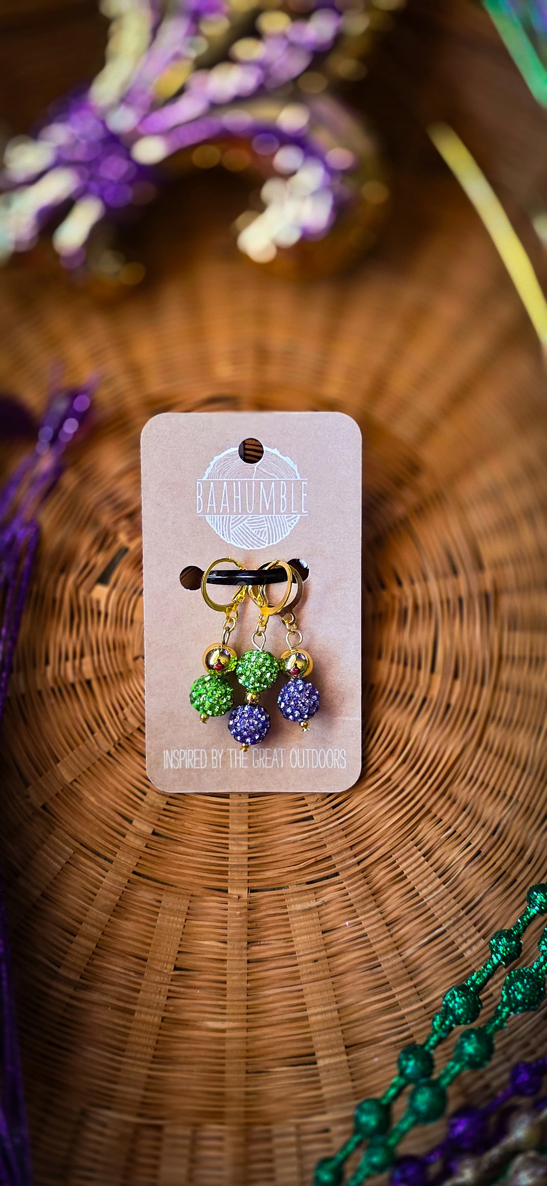 Mardi Gras Ball Stitch Marker Set