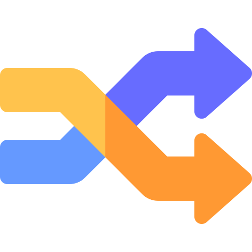 Colorful interwoven arrows pointing in different directions, representing a flow or process.