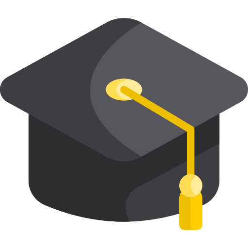 Illustration of a graduation cap with a yellow tassel.