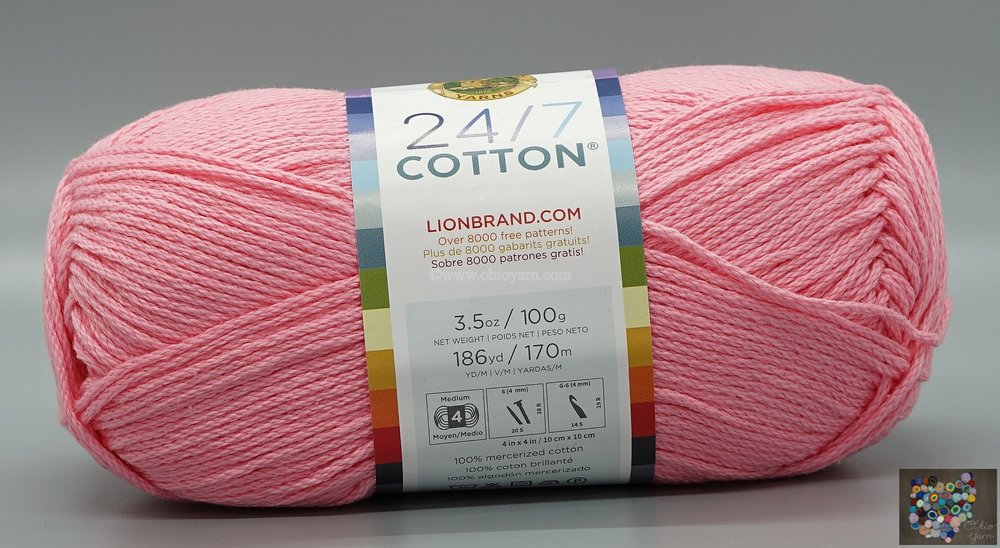 Lion Brand Yarn 24-7 Cotton Amber Medium Mercerized Cotton Yellow Yarn 3  Pack 