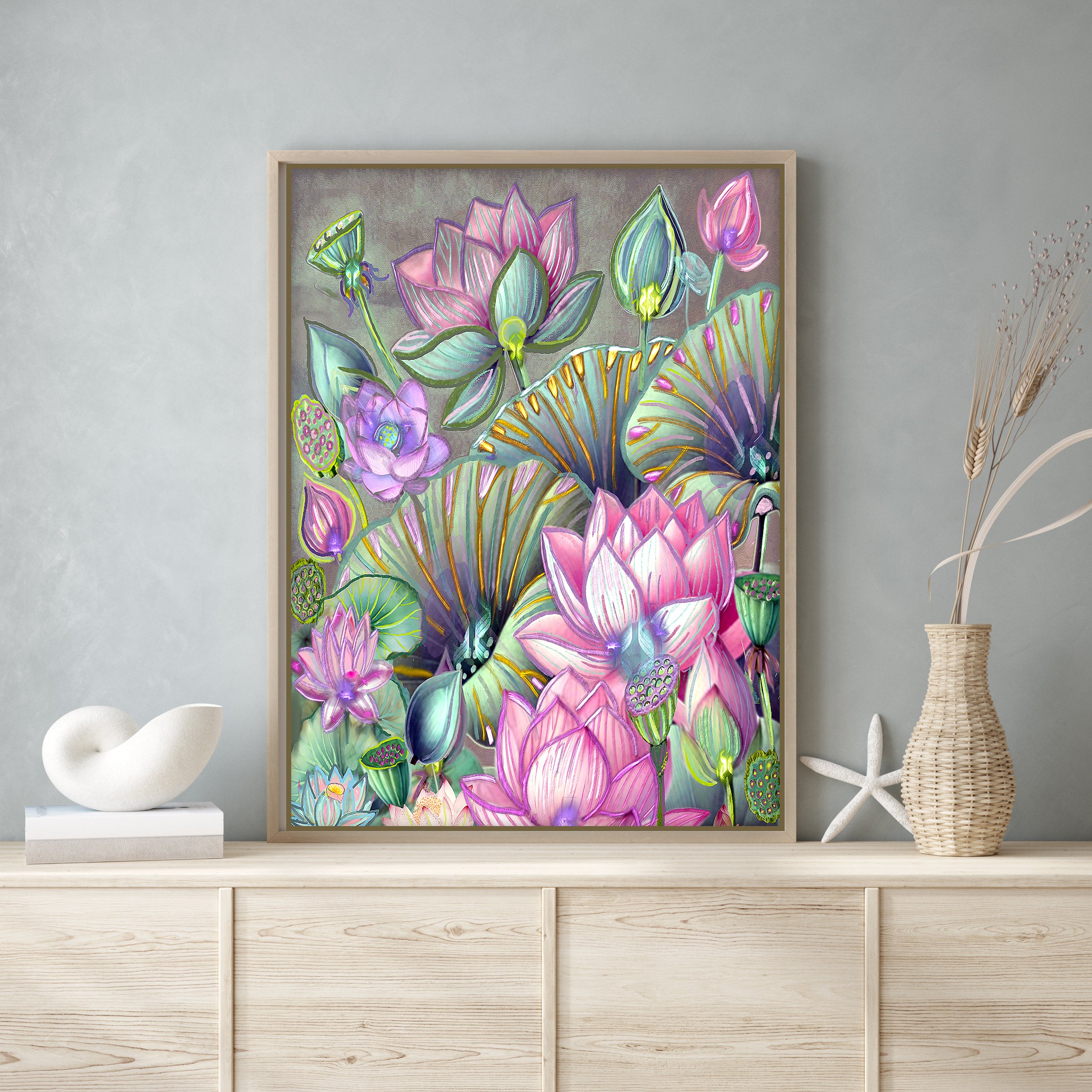 ethereal lotus art poster art for sale