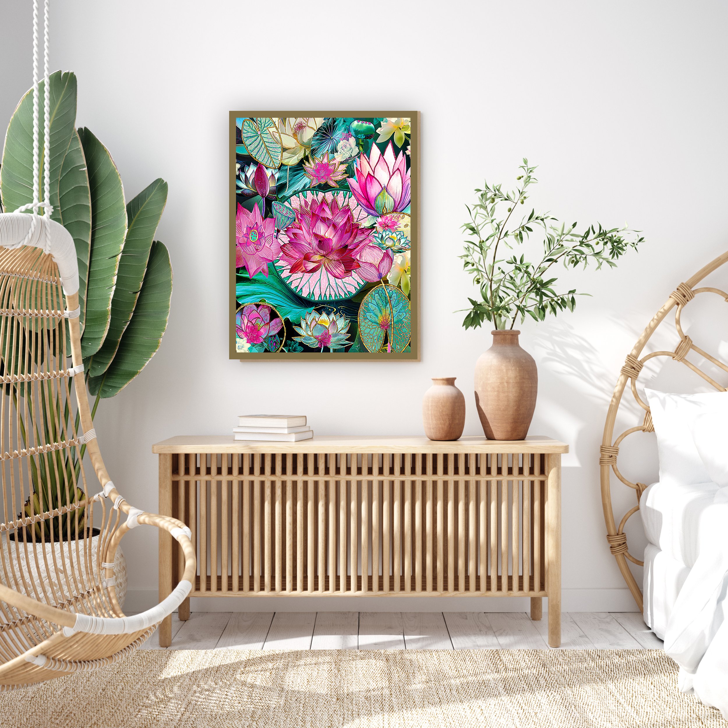 colorful lotus flower bedroom prints .jpg