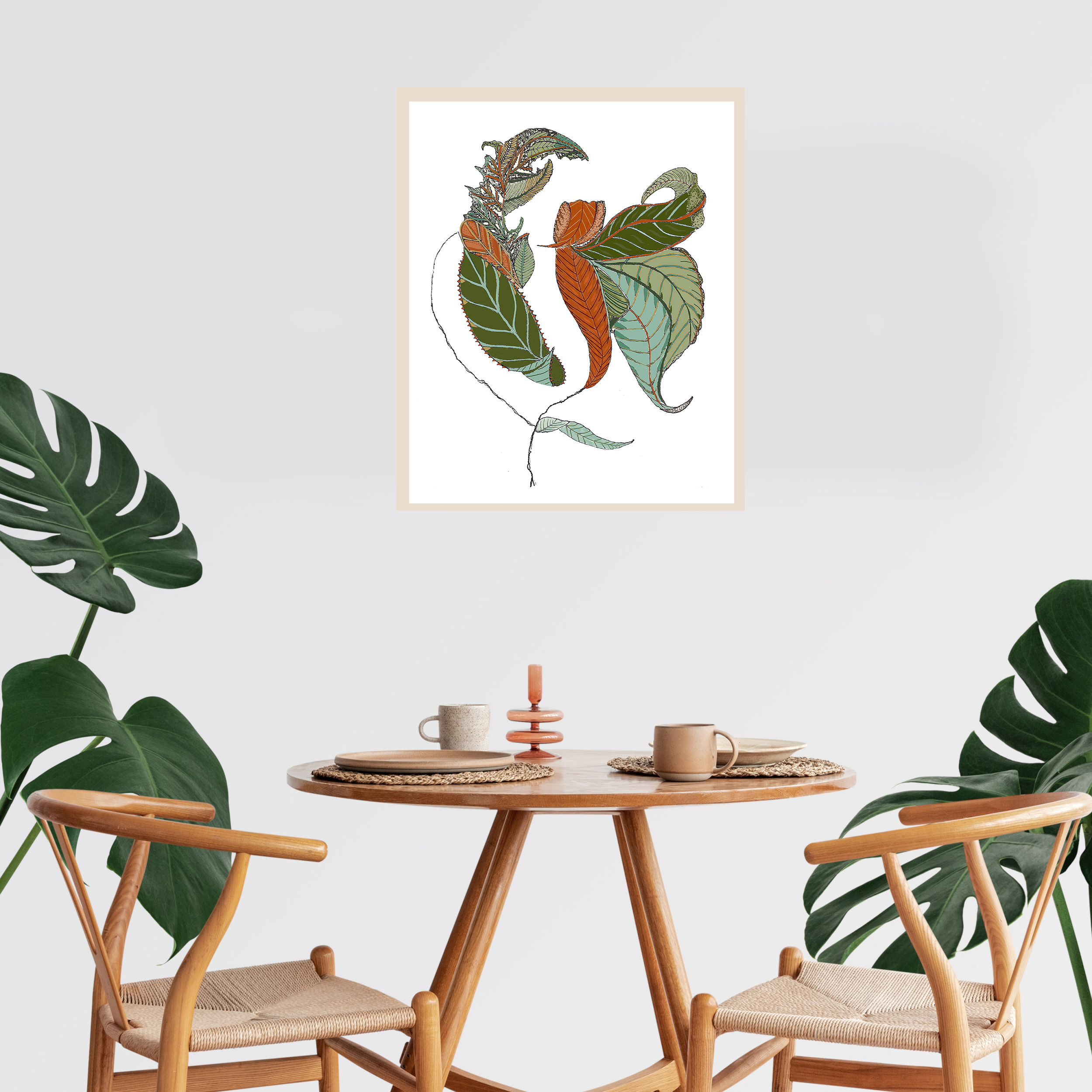 boho plant art, 8x10 botanical prints