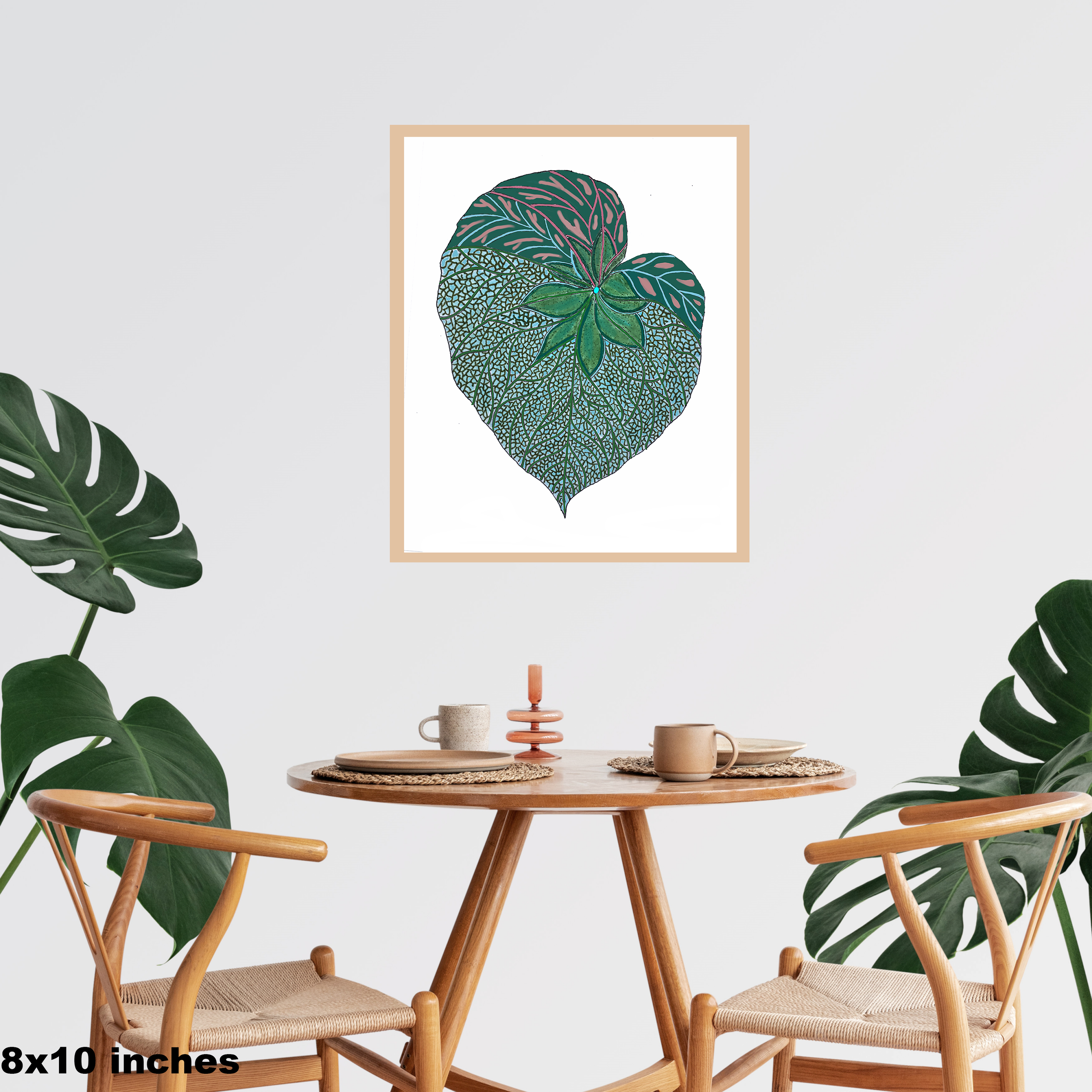 philodendron heart shaped leaf art print..png