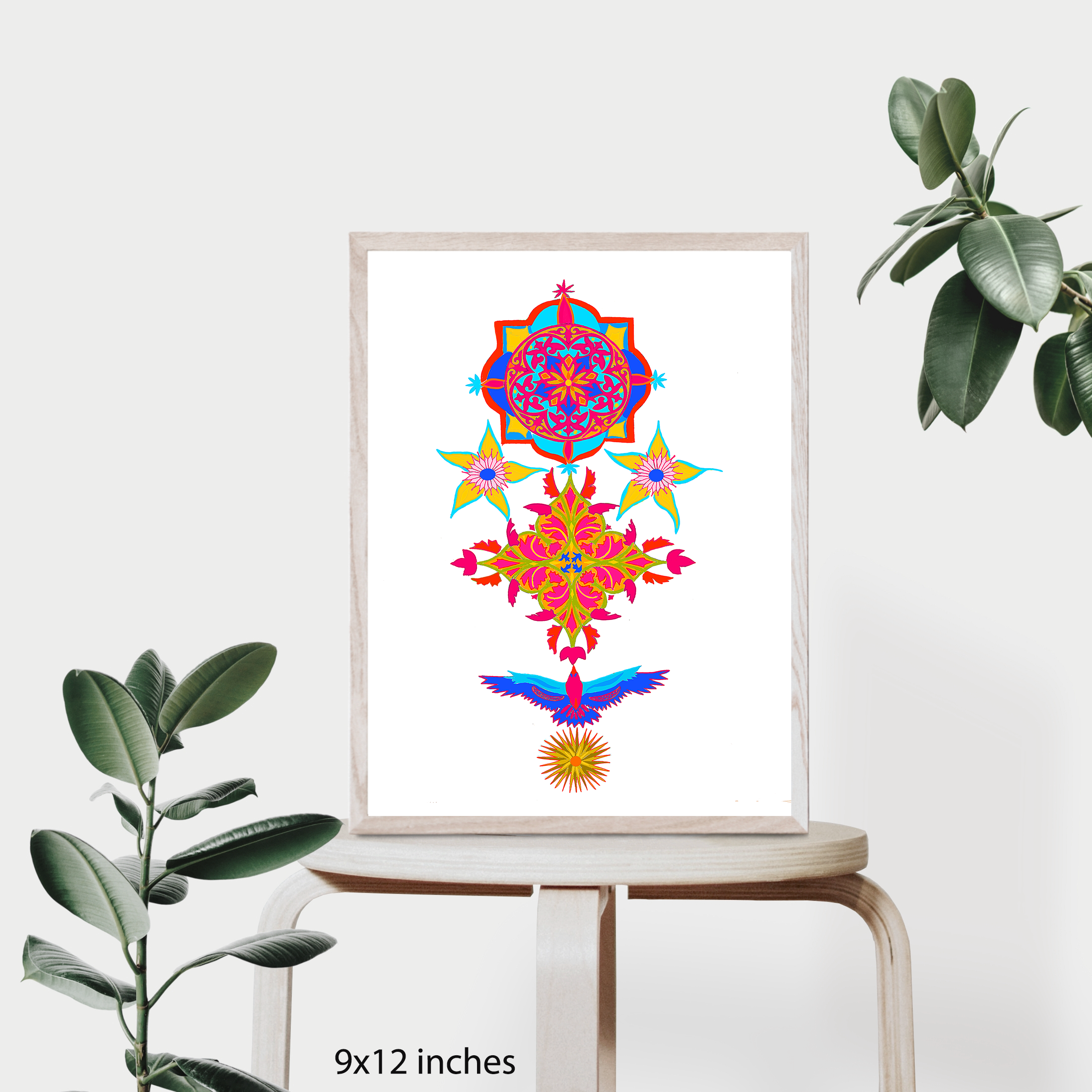 colorful symmetrical mandala art for sale