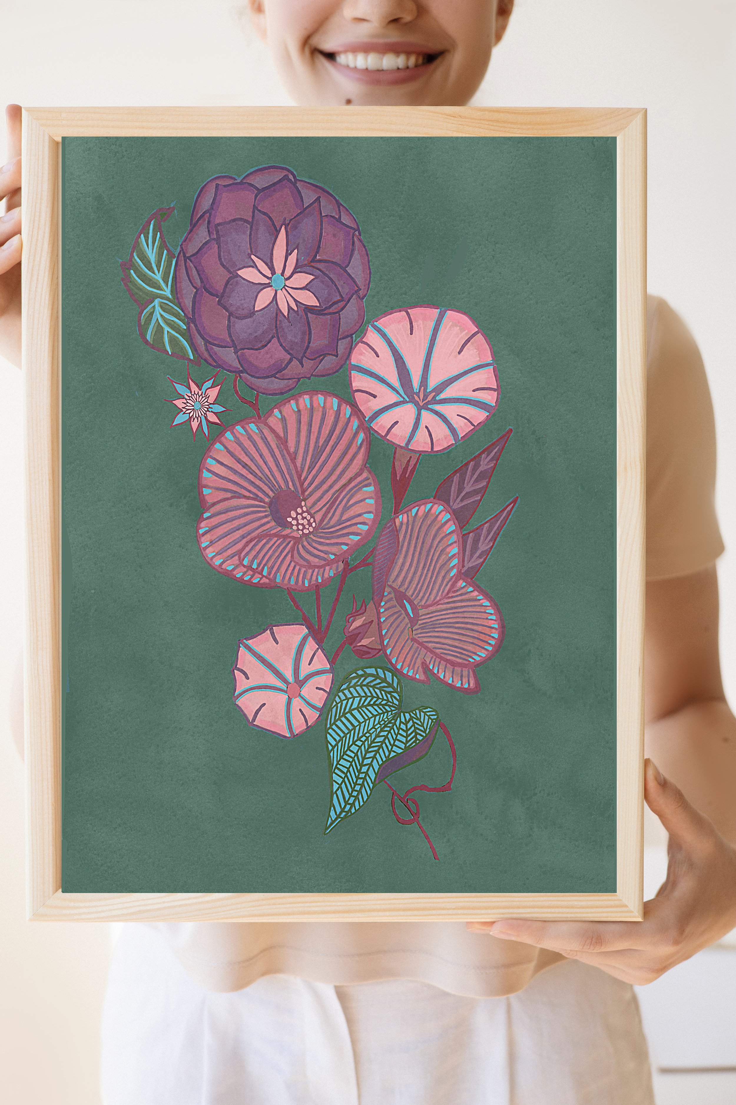 oil pastel flower art