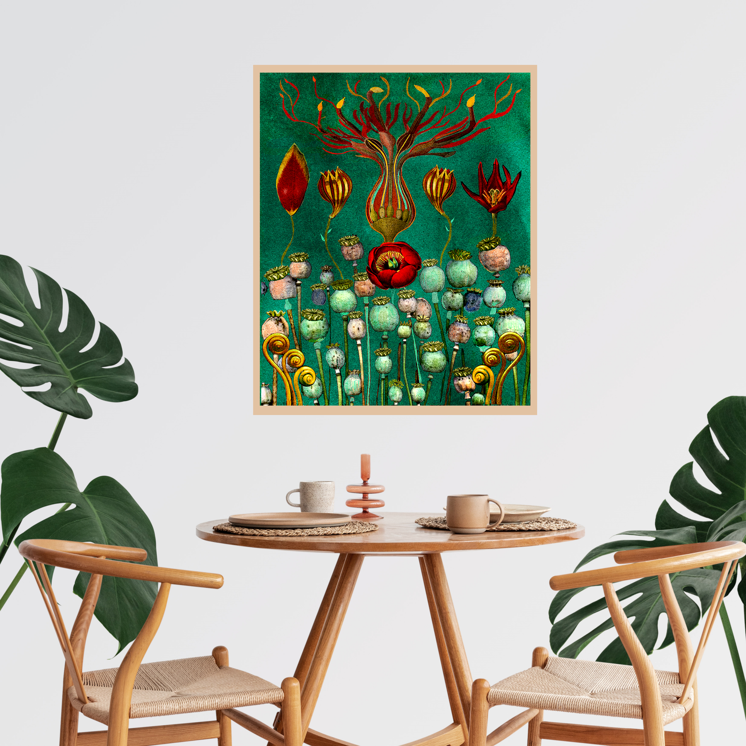 wall art forest landscape / imaginative nature art print, bold statement art