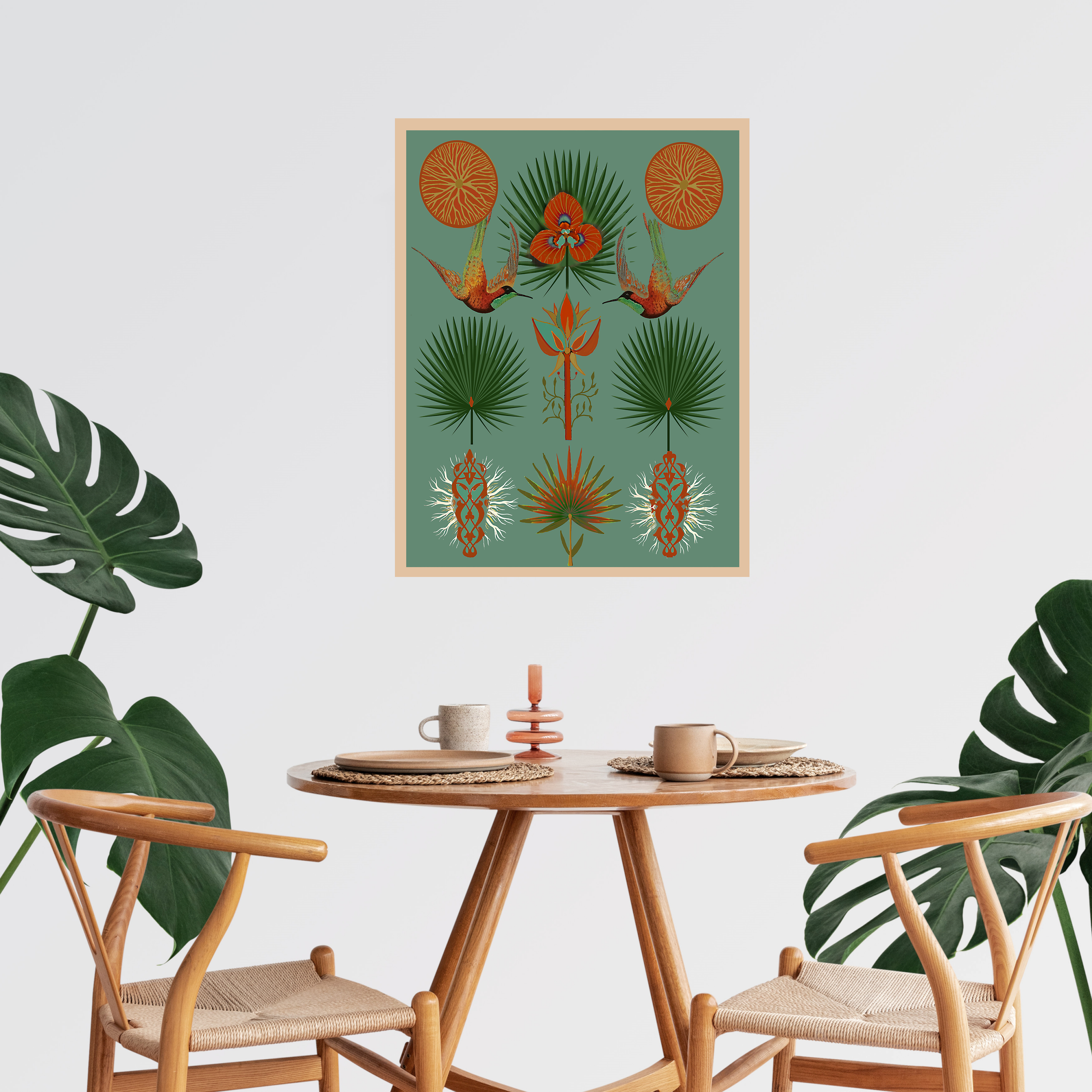 unique mid century wall art meets modern folk art