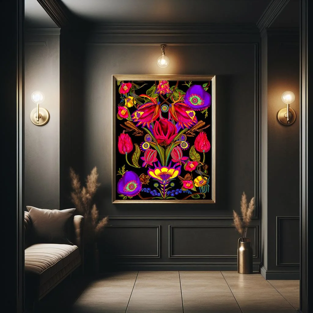 16x20 victorian floral - luxury prints - baroque inspired art print