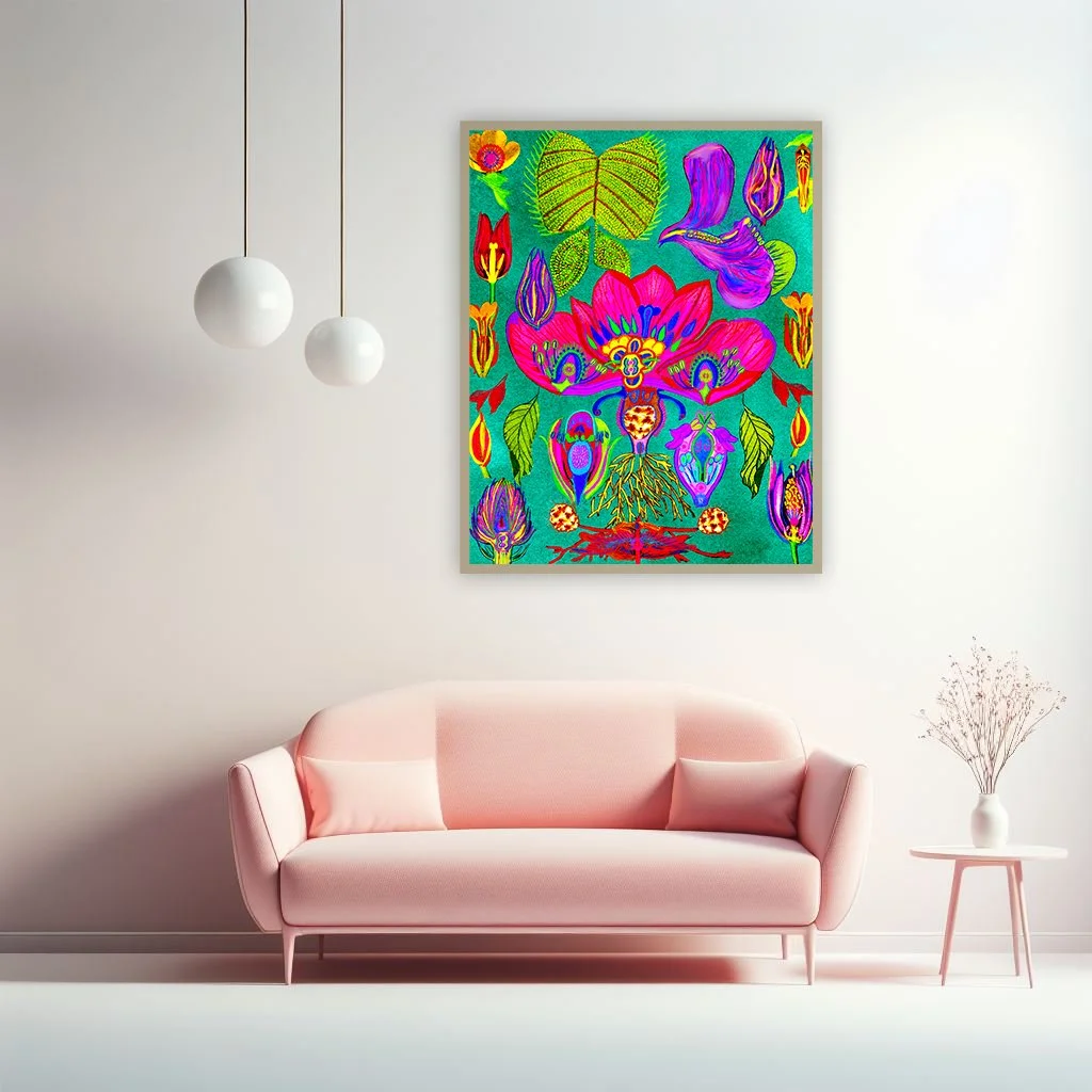 18x24 surreal nature print - colorful art for pink decor